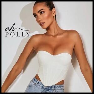 💫•NWT•Oh Polly First Impression Mesh Overlay Corset Top